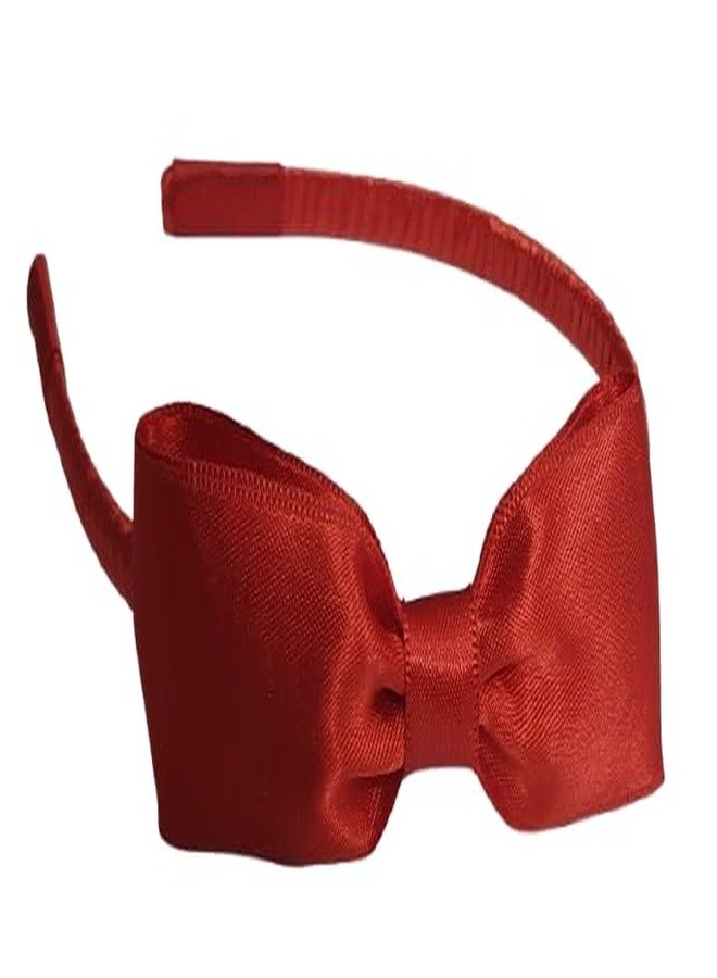 Belleza Crafting with Creativity Simple Red Color Bow Hairband SBHH1 Pattern1 (Pack of 1) - Image 1